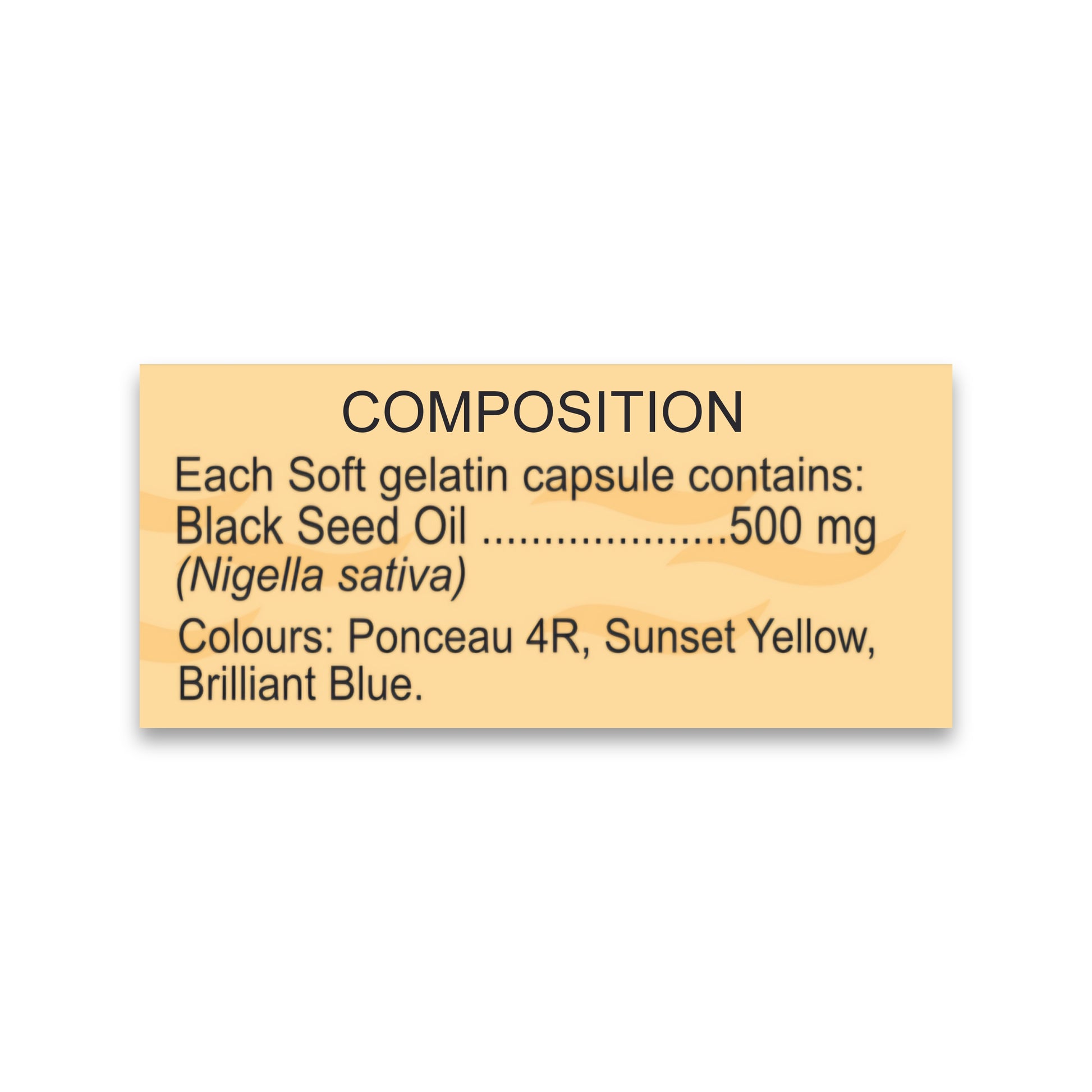 Black Seed Oil Softgel Capsules Composition